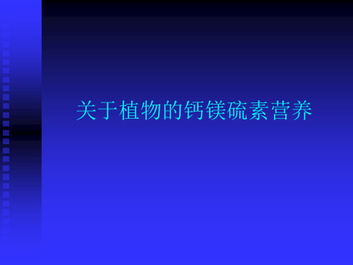 关于植物的钙镁硫素营养课件