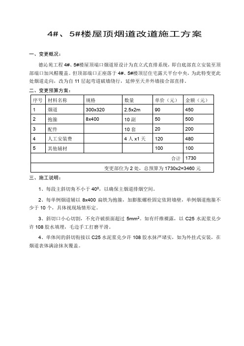 烟道改道施工方案