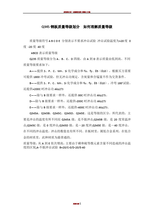 钢材质量等级