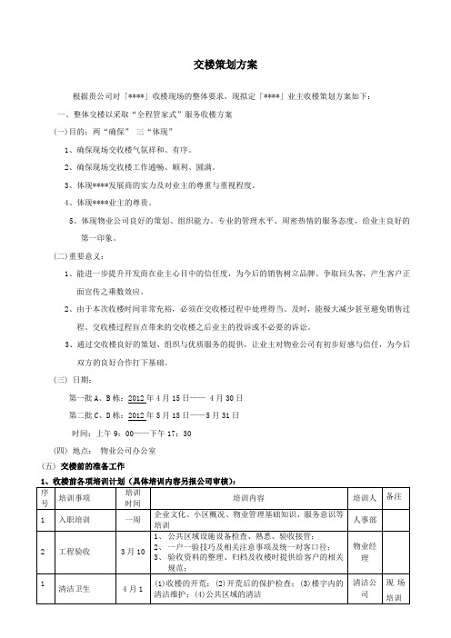 交楼策划方案