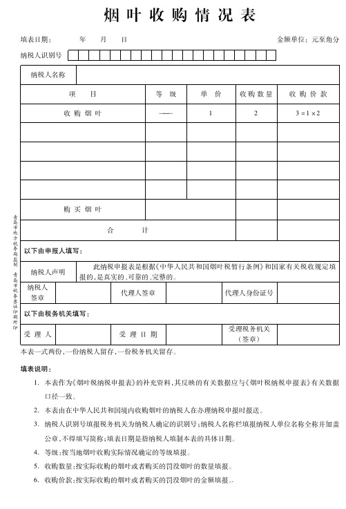 18、烟叶收购情况表