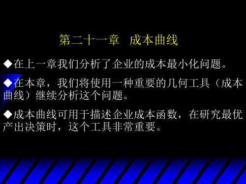 第二十一章 成本曲线