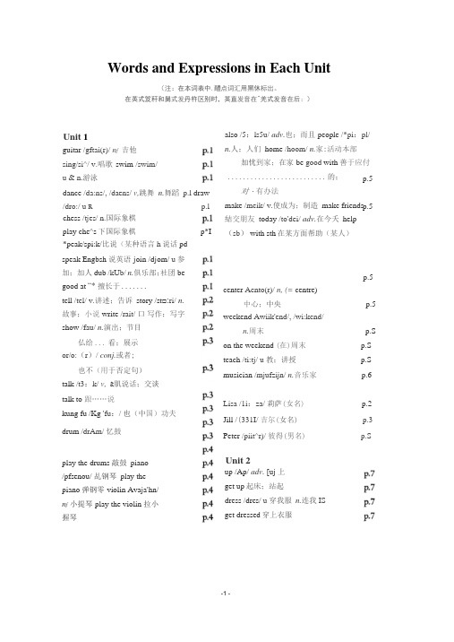 10-最新2012人教版七年级下册词汇表图像版