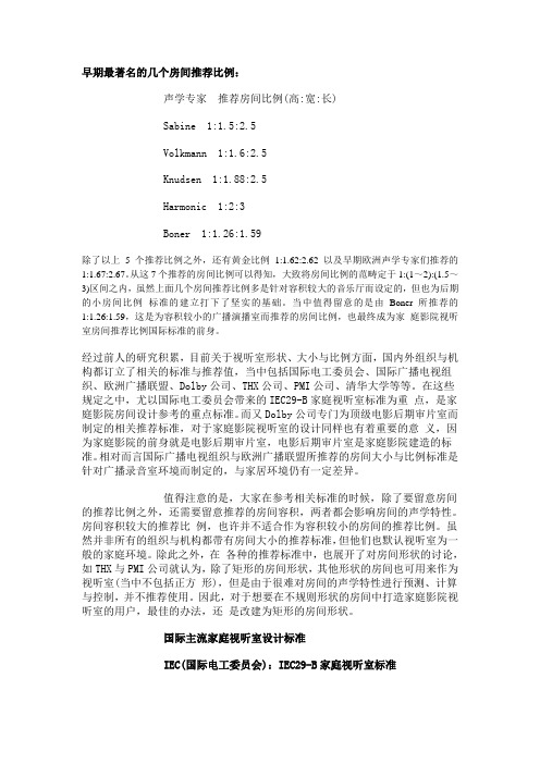 试听空间比例及大小
