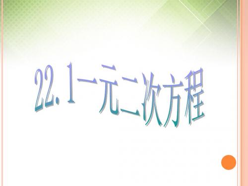 人教版九年级上册21.1一元二次方程课件 (共21张PPT)