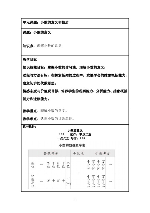 小数的意义