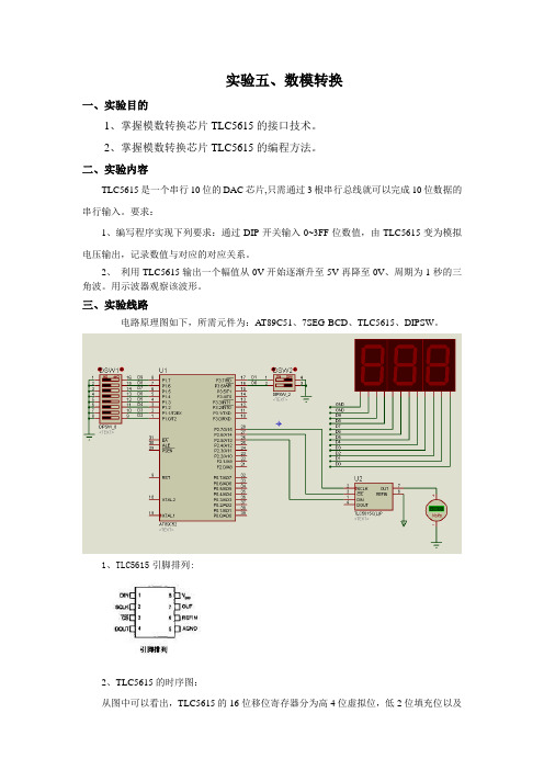 TLC5615数模转换proteus实验
