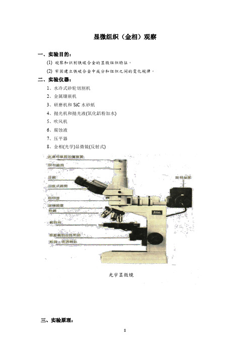 【高等教育】材料科学基础实验：显微组织(金相)观察指导书