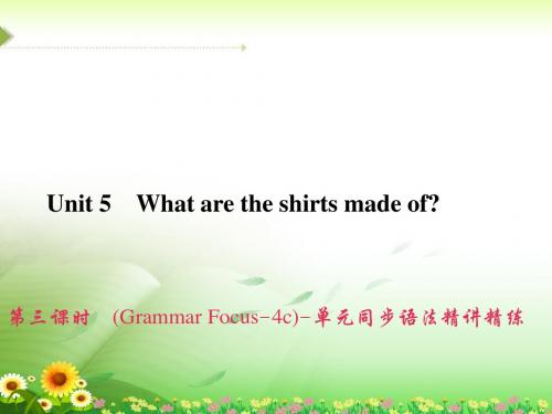 九年级英语上册Unit 5第三课时 (Grammar Focus