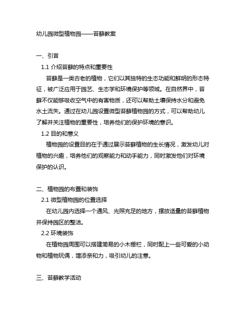 幼儿园微型植物园——苔藓教案 幼儿园苔藓教案