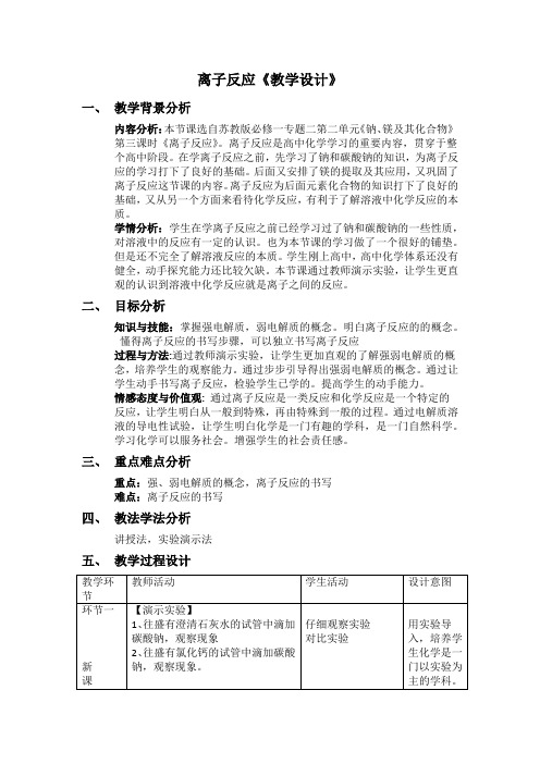 苏教版离子反应