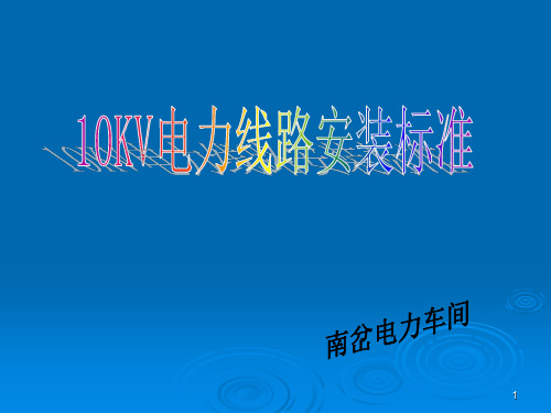 10KV电力线路安装标准PPT课件