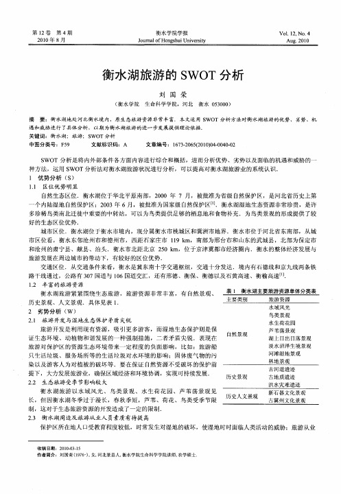 衡水湖旅游的SWOT分析