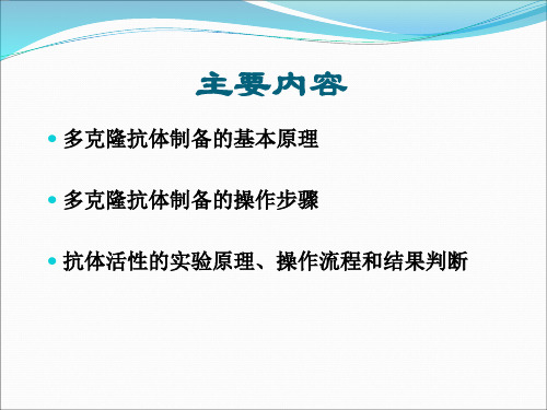 多克隆抗体的制备