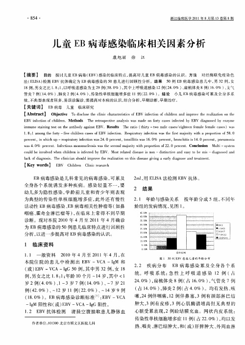 儿童EB病毒感染临床相关因素分析