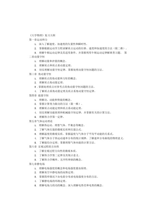 大学物理复习大纲.doc