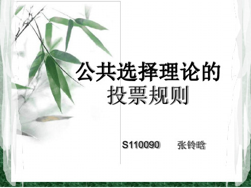 公共选择理论中的投票规则