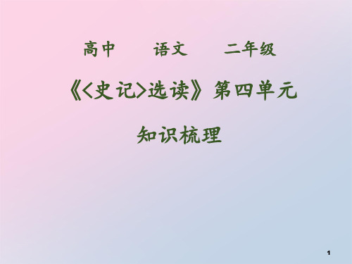 鲁人版语文高中二年级《史记》第四单元知识梳理课件