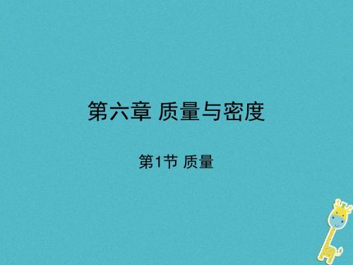 2017_2018学年八年级物理上册第六章第1节质量课件(新版)新人教版