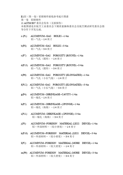 E155(第一卷)铝镁铸件射线参考底片图谱