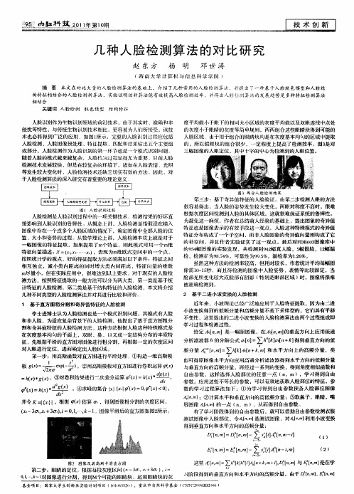 几种人脸检测算法的对比研究