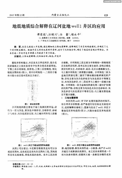地震地质综合解释在辽河盆地welll井区的应用