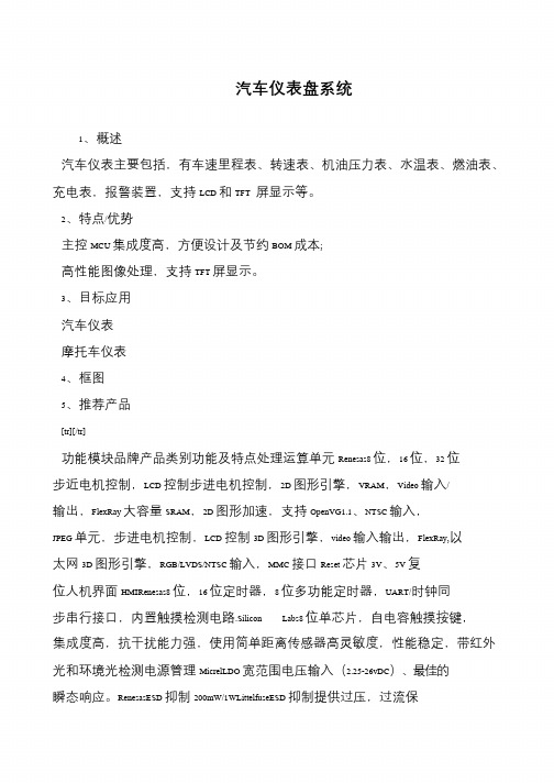 汽车仪表盘系统