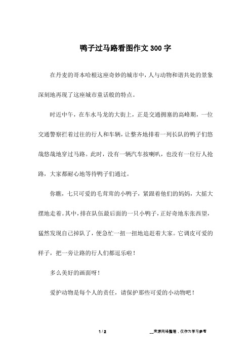 鸭子过马路看图作文300字
