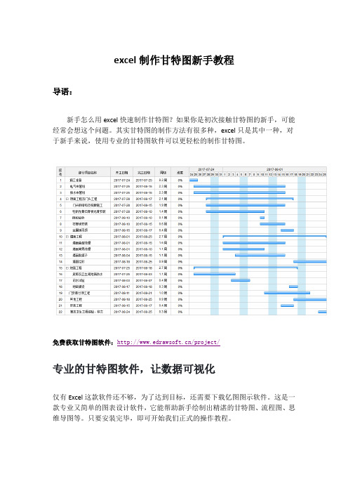 excel制作甘特图新手教程