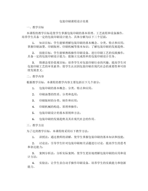 包装印刷课程设计结果