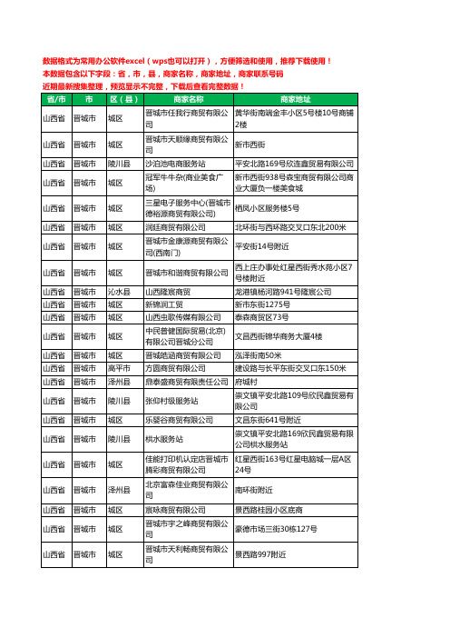 2020新版山西省晋城市商贸有限公司工商企业公司商家名录名单黄页联系电话号码地址大全558家