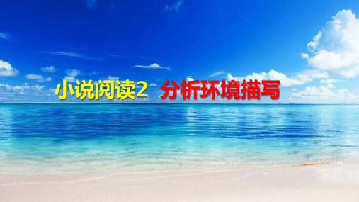 高考专题复习小说阅读分析环境描写课件25张
