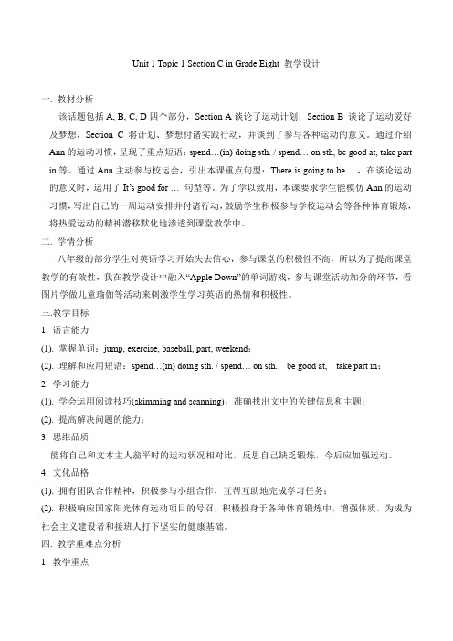 新科普版八年级英语上册《Topic 1 I'm going to play basketball.  Section C》优质课教案_8