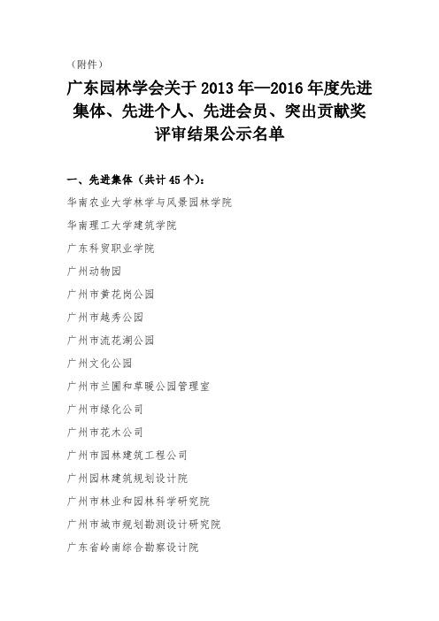 2016年度先进集体-广东园林学会