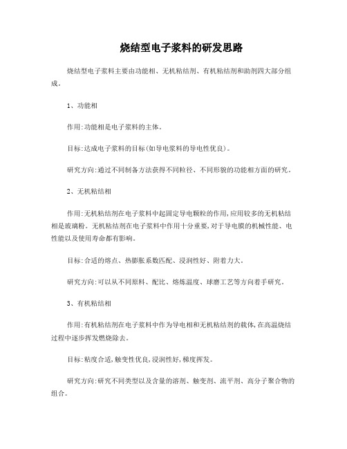 烧结型电子浆料的研发