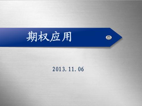 期权应用