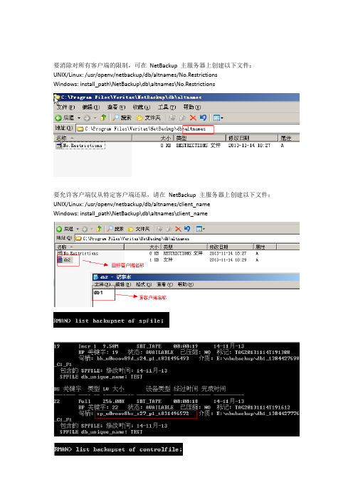 nbu_异机oracle还原_自己实验