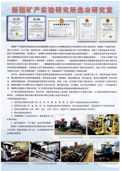 新疆矿产实验研究所选冶研究室