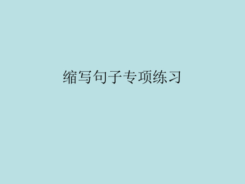 缩写句子专项练习