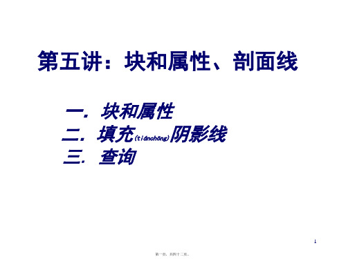 第五讲：块和属性、剖面线一.块和属性二.填充阴影线三.查询(共42张PPT)