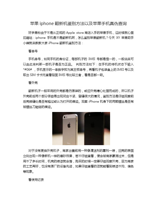 苹果iphone翻新机鉴别方法以及苹果手机真伪查询(精)