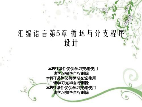 汇编语言第5章 循环与分支程序设计