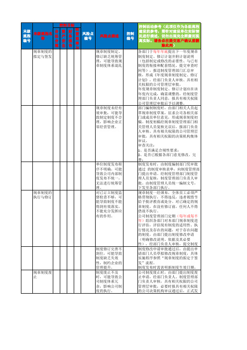 规章制度管理流程-控制矩阵模板