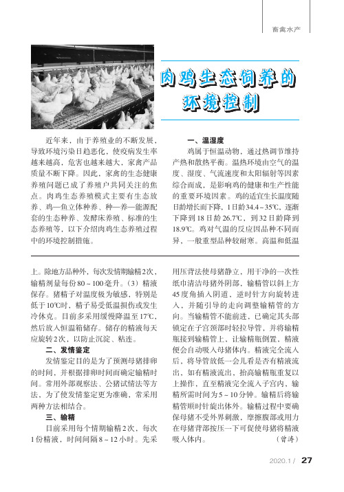 肉鸡生态饲养的环境控制
