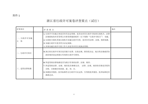 浙江省行政许可案卷评查要点与标准