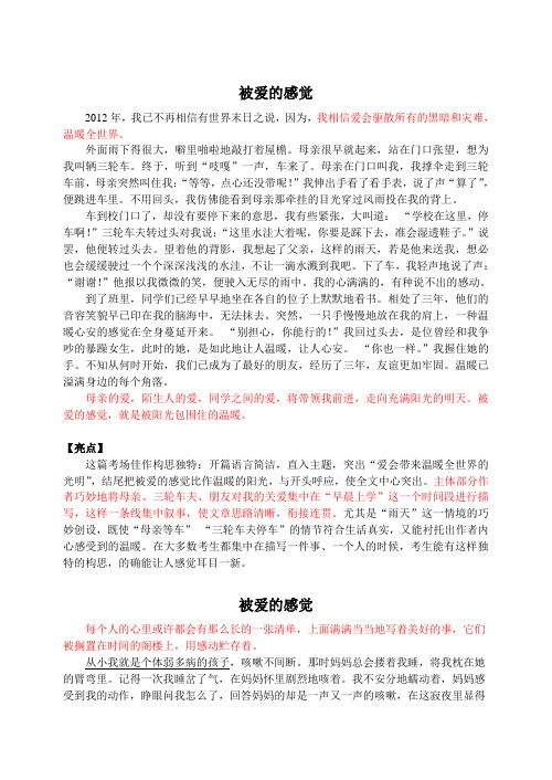 被爱的感觉作文