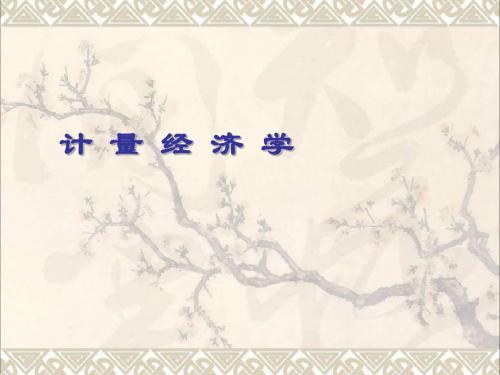 第一章 计量经济学导论