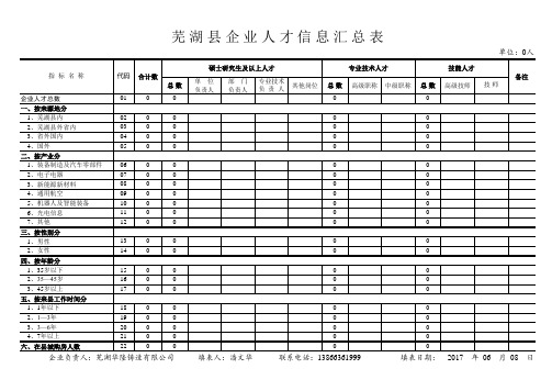 企业人才信息汇总表