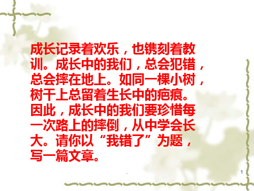 那一次我错了PPT课件