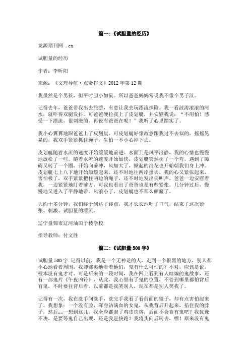 写自己试胆量的经历500